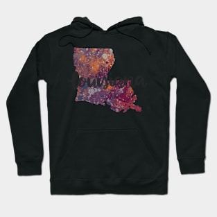 louisiana - calligraphy and abstract state outline Hoodie